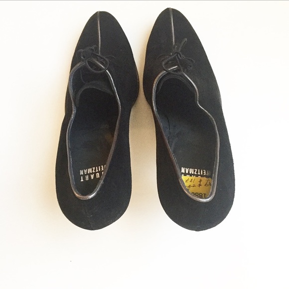 Stuart Weitzman Suede Lace Up Oxford Heel Booties - Picture 4 of 4